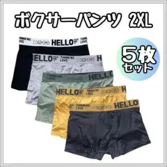 2XL ボクサーブリーフ 前閉じ 快適 メンズ 下着 ボクサーパンツ 5枚 新品