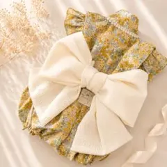 LIBERTY】他と差がつく！大きなリボンのハンドメイドベビー浴衣80 
