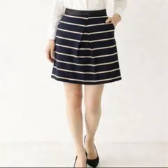 美品 23区 XS 小柄さん向け 台形ミニスカート 脚長効果 日本製