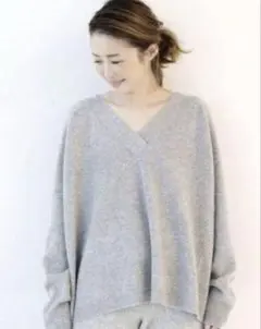 ドゥーズィエムクラス　ウールカシミヤ　ミドルゲージVプルオーバー