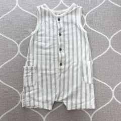 H&M コットン ストライプサロペット　80サイズ