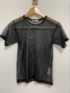 コムデギャルソン　レディース　メッシュ　Tシャツ　ブラック　シースルーのサムネイル