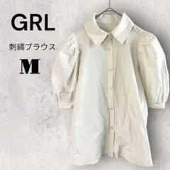 グレイル 刺繍 ブラウス 襟 花柄 白 オフホワイト カジュアル Y2K