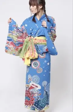 沖縄紅型風 ユートピア セパレート浴衣 帯セット チャイハネ - メルカリ