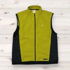 NIKE FIT ナイキ ライムブラック フリース コンビ ベスト XL Y2K