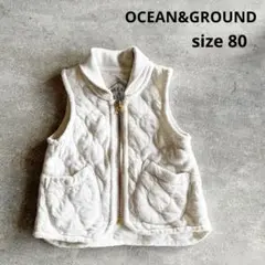 送料込) オーシャンアンドグラウンド/ジップベスト/サイズ80