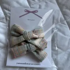 yunasunflower リボン型ヘアピン 2個セット