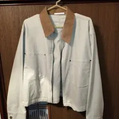 コーデュロイ襟 ライトベージュジャケット