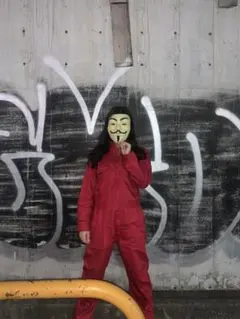オーバーオール繋ぎ　赤　ハロウィン