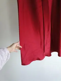 赤 タイトスカート ウエストゴム付き