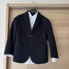 【男の子・卒園入学】UNIQLOキッズ ネイビー ブレザー＆シャツ（120cm）