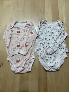 UNIQLO 長袖ボディースーツ　ミッフィー　2枚　90サイズ　ピンク　女の子