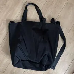 イアパピヨネ アジャスタートートバッグ ショルダーバッグ A4収納可 Lブラック