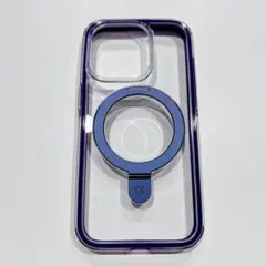 iPhone 15 Pro ケース クリア 紫 おまけ付 MagSafe対応