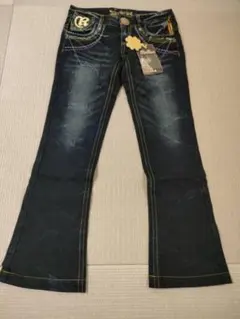 RIOBERA ダークブルー フレアデニムインディゴブルータグ付き