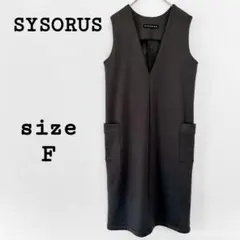 SYSORUS【F】ノースリーブワンピース グレー系 ポケット Vネック