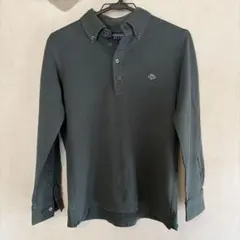 【PEARLY GATES】モスグリーン 長袖ポロシャツ 刺繍ロゴ付き