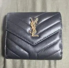 5/31までなら値下げ可能！YSL ブラック 2つ折り財布 キルティング