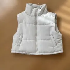 ホワイト ショートダウンベスト Lサイズ