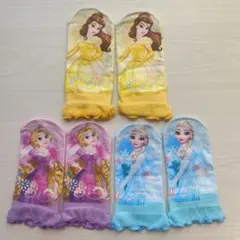 キャラクター靴下3足セット（ラプンツェル・エルサ・ベル）　13センチ