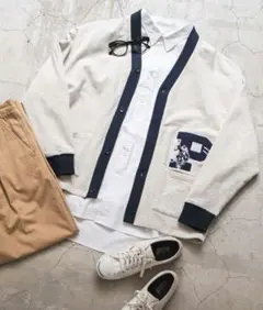 ∴WEGO/U.S.POLO ASSN. BIGロゴ刺繍スウェットカーディガン