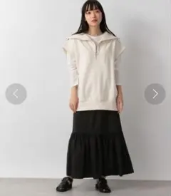 【新品未使用】LOWRYSFARM ワンティアードスカート ブラック F