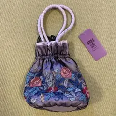 ANNA SUI 刺繍ポーチ 紫色 タッセル付き