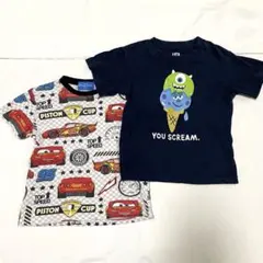 カーズ モンスターズインク ディズニー ピクサー Tシャツ 100cm 2枚組