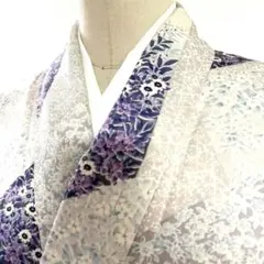 綿麻浴衣 トールサイズ 裄70cm 百合✕乱菊 - メルカリ