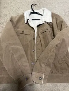 ブラウン コーデュロイ ボアジャケット L