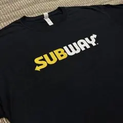 SUBWAY ロゴプリント Tシャツ ブラック XL 黒 企業 レア サブウェイのサムネイル