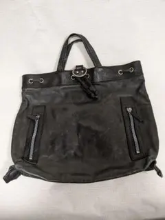ブラック レザー トートバッグのサムネイル