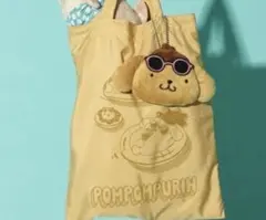 ポムポムプリン　フェイスチャーム付きエコバッグ