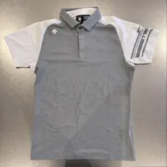 DESCENTE GOLF 半袖ポロシャツ L グレー/ホワイト