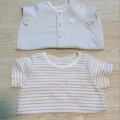 赤ちゃん本舗 ロンパース 半袖 ボーダー 60cm 70cm