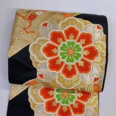 袋帯　正絹　金糸　銀糸　華紋　扇　楓　菊花　梅花　菱模様　亀甲　着物　063t