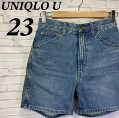 【美品】ユニクロ　デニムショートパンツ　ジーンズ　　ハイウエスト　小さいサイズ