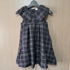 petit main チェック柄 ノースリーブワンピース 120
