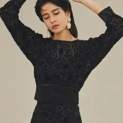 リリーブラウン　フラワーフロッキートップス・スカート　セットアップ