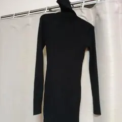 Dazy ブラック タートルネック ミニワンピース M