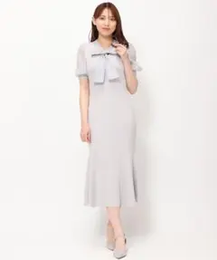 ミッシュマッシュ MISCHMACH ボウタイ リボン ニット ロングワンピース