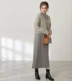 Natural Beauty Basic ショートボレロニットアップ グレー