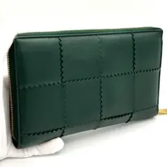 ☆希少極美品☆ボッテガヴェネタ ジップアラウンドウォレット 長財布 カセット 緑