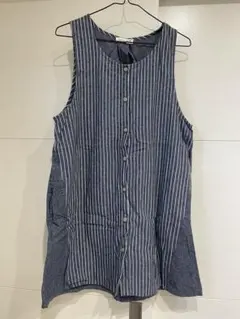 ストライプデザイン ノースリーブエプロン