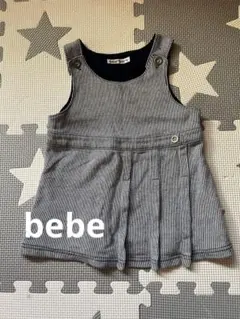 ベビー　ジャンパースカート　ワンピース　bebe 80cm ミニスカ　ストライプ