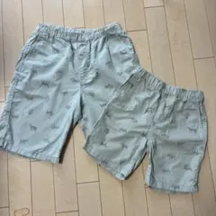 UNIQLO 兄弟お揃い動物柄ハーフパンツ　110 150