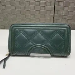 み*ー様 Tory Burch グリーンレザー キルティング長財布