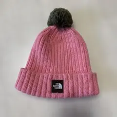 THE NORTH FACE ピンクニット帽 ポンポン付き