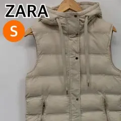 ZARA アウター ノースリーブ ダウンベスト ベージュ S【CT2585】のサムネイル