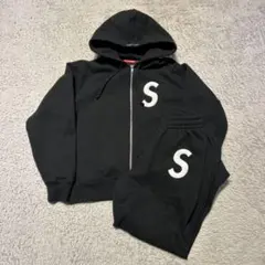supreme S LOGO ブラックSセットアップ　25FW